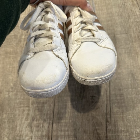 Adidas Baseline AQ0783 White Copper Sneakers Size 6 Big Kids‎ Lace Up Metallic - Picture 6 of 10